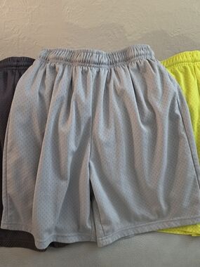 Light Gray Kids Mesh Athletic Shorts